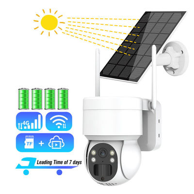 FHD Night Vision Alarm Solar Panel IP Smart PTZ Camera CCTV System For Bardi Security